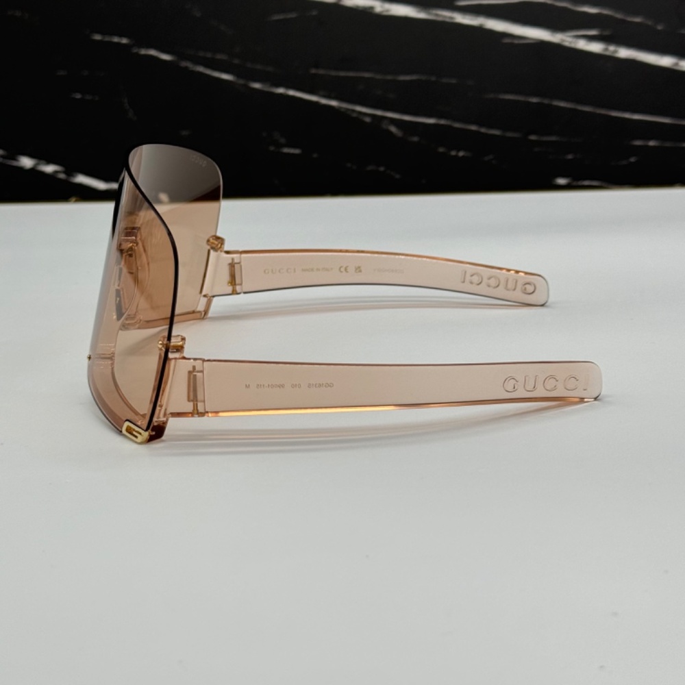 NEW GG1631S 010 GUCCI SUNGLASSES SHIELD CREAM EYEWEAR GUCCI MASK EYEWEAR - Picture 10 of 13